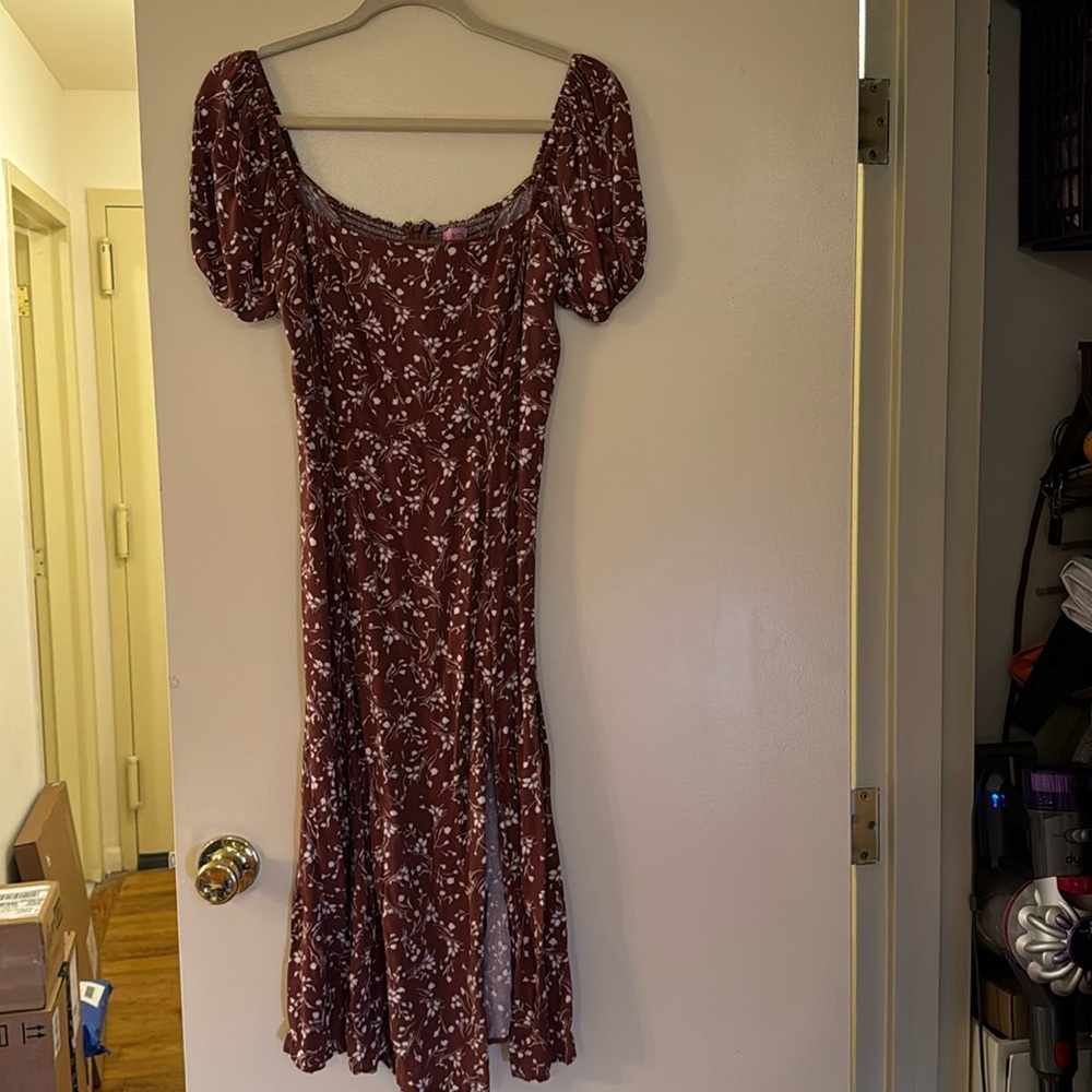 Brown floral dress from Francesca’s